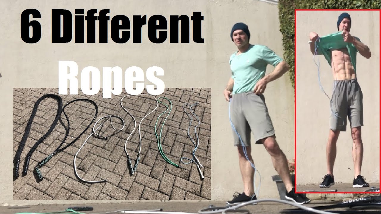 One Workout with 6 DIFFERENT JUMP ROPES: PVC, 3 lb Heavy Rope, Crossrope 2lb, 1lb, 1/2lb, 1/4lb