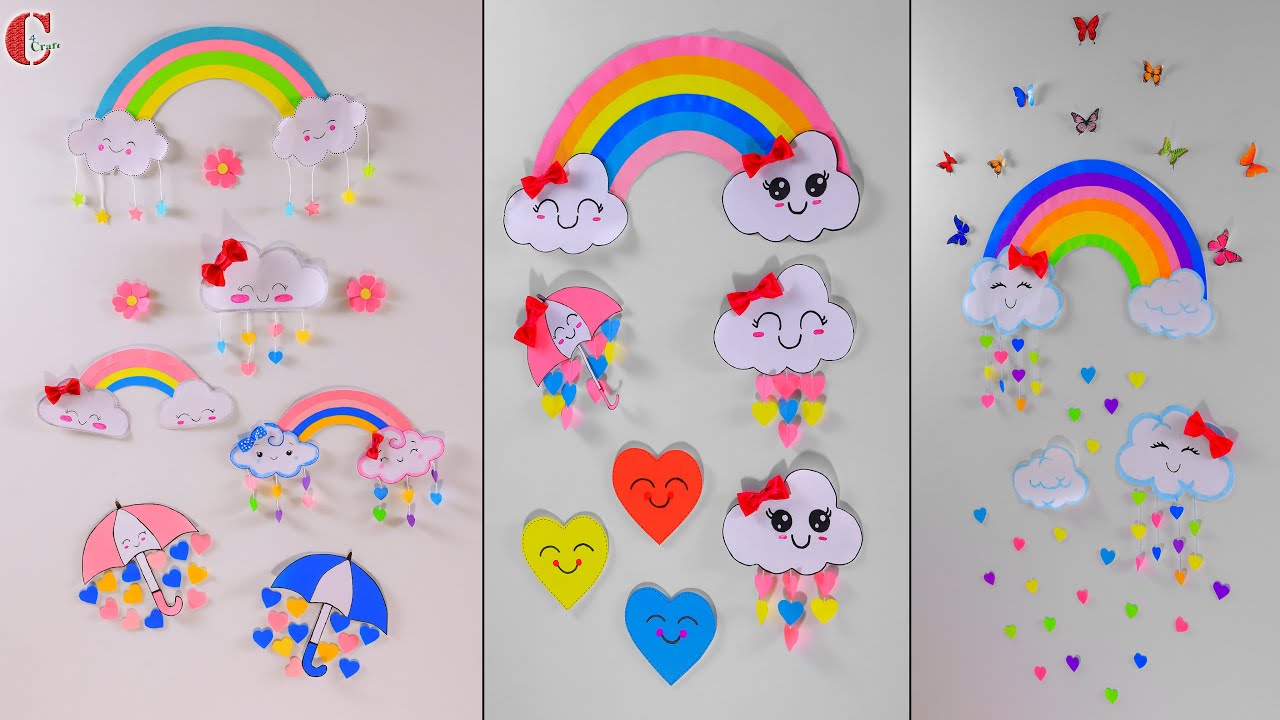 🌈 RAINBOW DECORATION 🌈 !! Rainbow Wall Sticker Ideas - Paper Craft