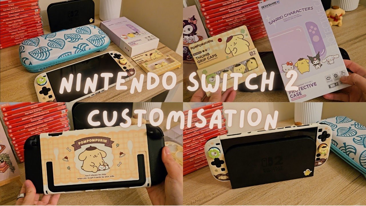 Украшаю свою Nintendo Switch 2 в стиле Помпомпурин 🍃 + чехол для Animal Crossing