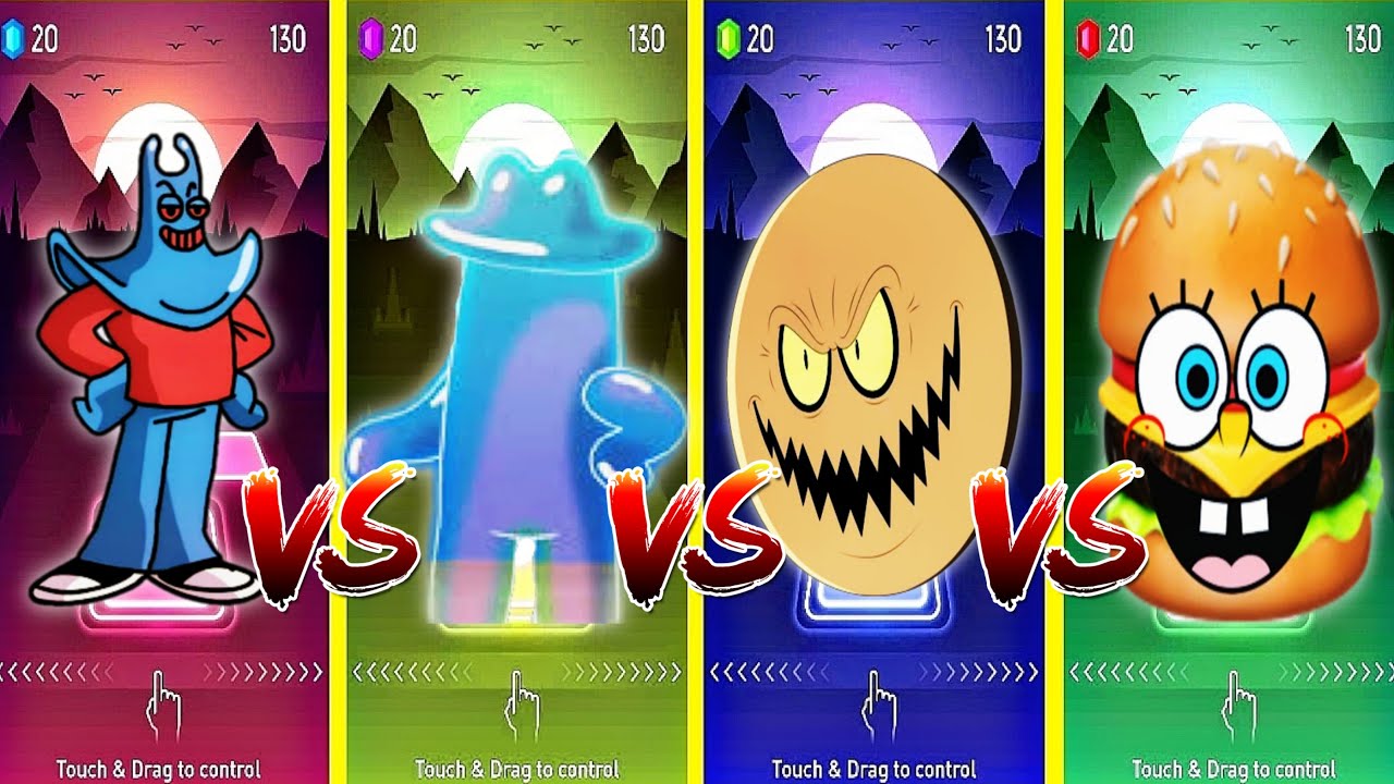 SPRUNKI OC MAN RAY 🆚 BUBBLE BUDDY 🆚 DIRTY BUBBLE 🆚 KRABBY PATTY COFFIN DANCE SONG IN TILES HOP