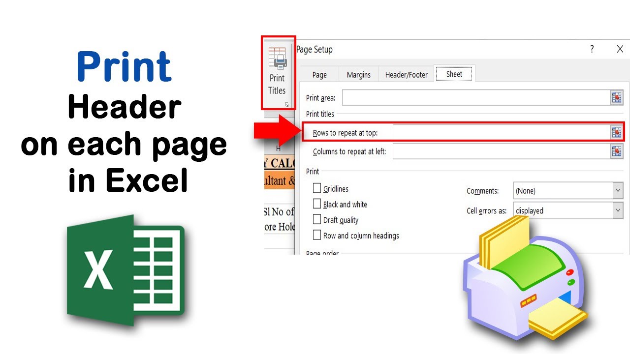 How to repeat row headers on each page in Excel when printing