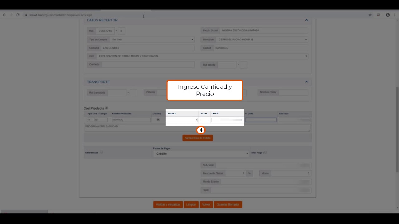 Facturaci&oacute;n de Servicios con Orden de Compra