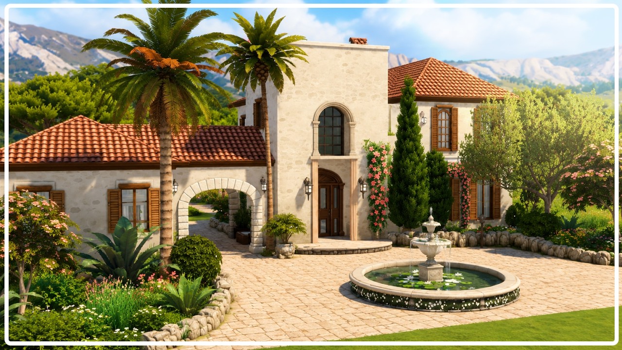 Luxurious Mediterranean Villa | NO CC | Sims 4 Speed Build