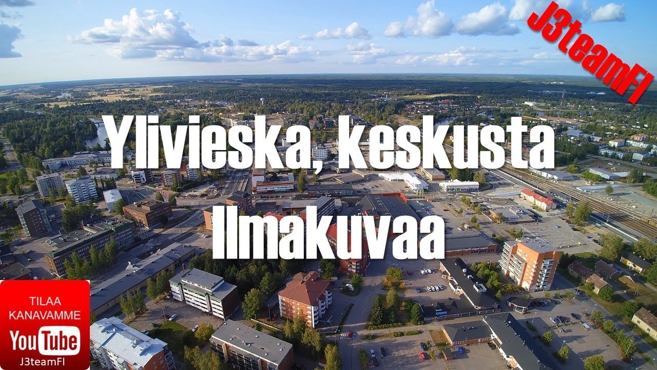 Ylivieska, keskusta ilmakuvaa FullHD