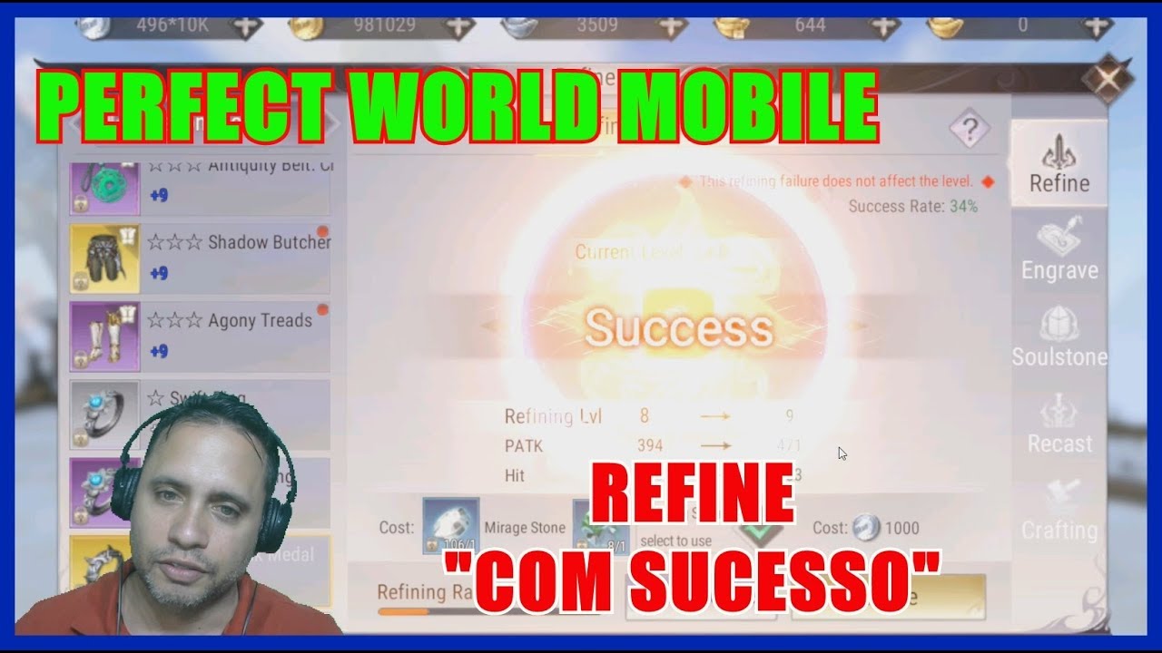 PERFECT WORLD MOBILE - Como REFINAR seus itens para o +9 e em diante!