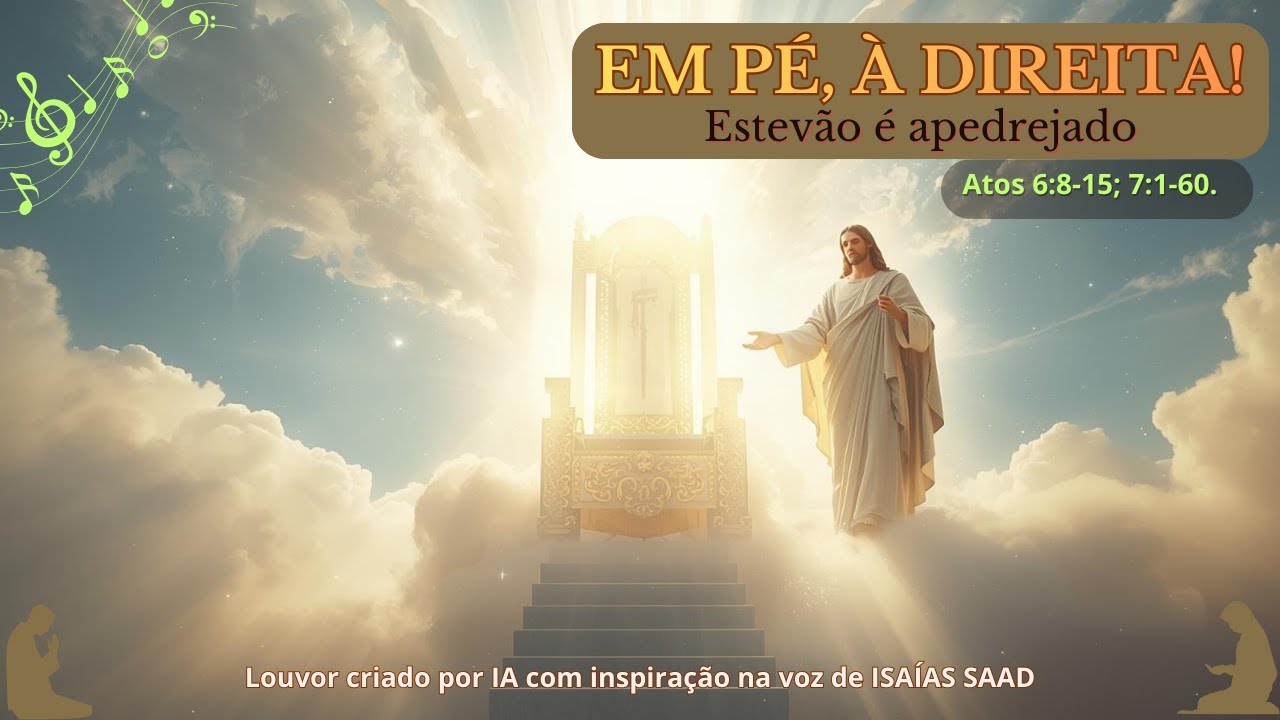 EM PÉ À DIREITA! // Estevão é apedrejado // #louvor inspirado em #isaiassaad #músicaevangélica