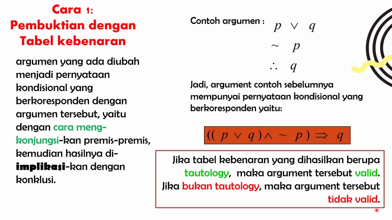 [LOGIKA] Pembuktian Validitas argumen dengan Tabel Kebenaran – Validitas Argumen #part2