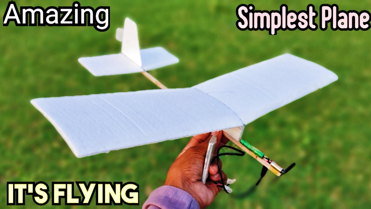 How To Make A Free Fligth Capacitor Plane | Simple Airplane | Diy Flying Plane