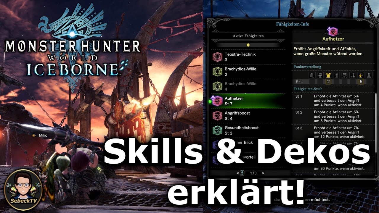 SO funktionieren F&auml;higkeiten, Dekos & Co. | Monster Hunter World Tutorial | #returntoworld