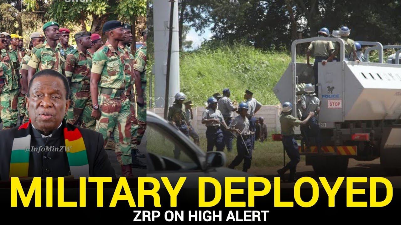 Смотрите 🇿🇼 видео: военные и полиция Зимбабве развернуты перед протестом 31 июля | Обзор событий ...