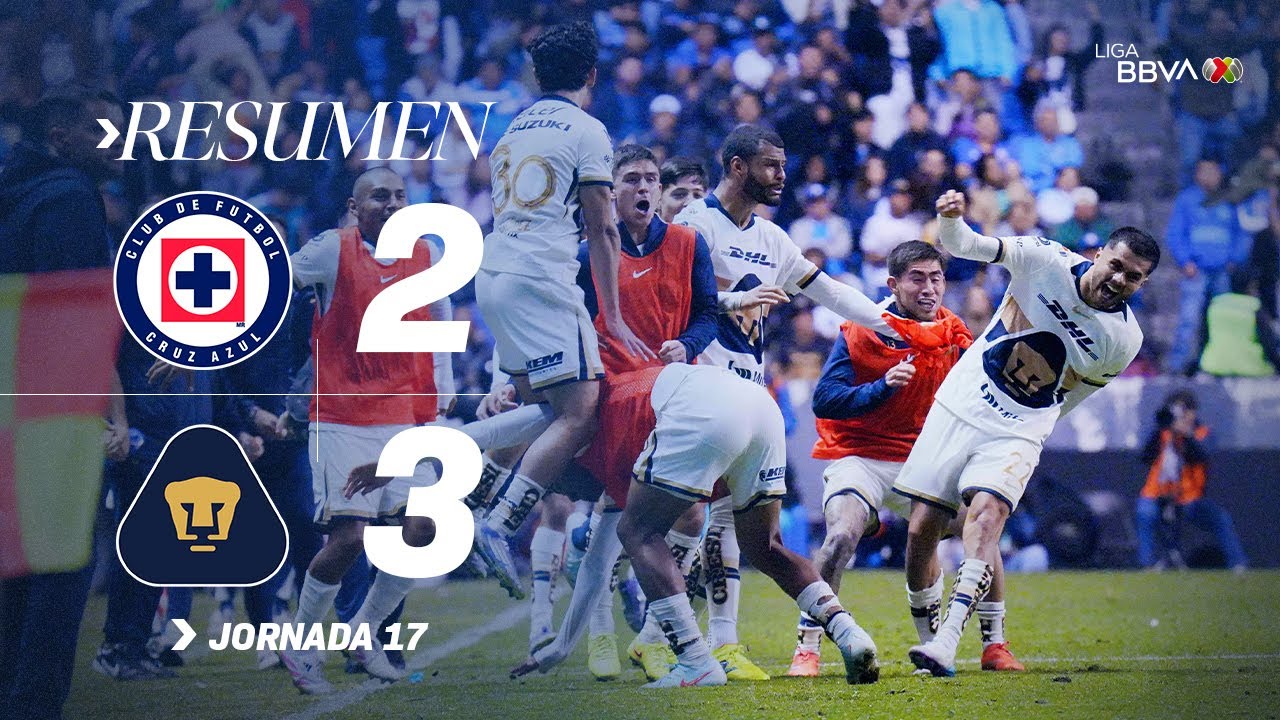 CRUZ AZUL 2-3 PUMAS J17 | ¡Nueva remontada universitaria a los cementeros y están en Play-in! | A25