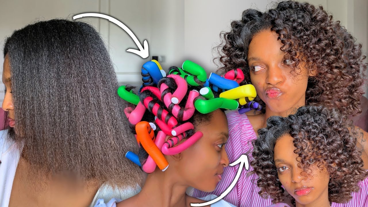 HOW TO: Quick & Easy Flexi Rod Set On Short Hair - Frizz free & Long lasting | Relaxed Natural hair
