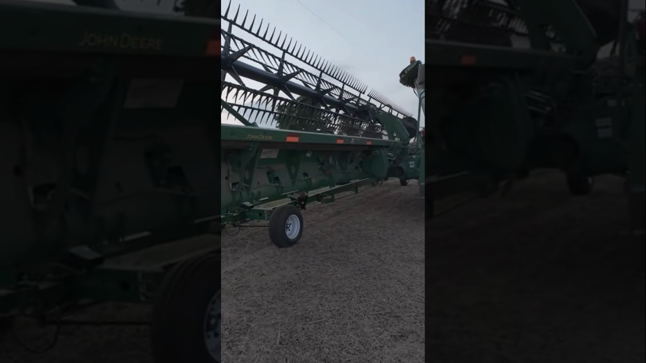 Погрузите John Deere 645FD на 48-футовый полноприводный высокоскоростной прицеп Unverferth | John...