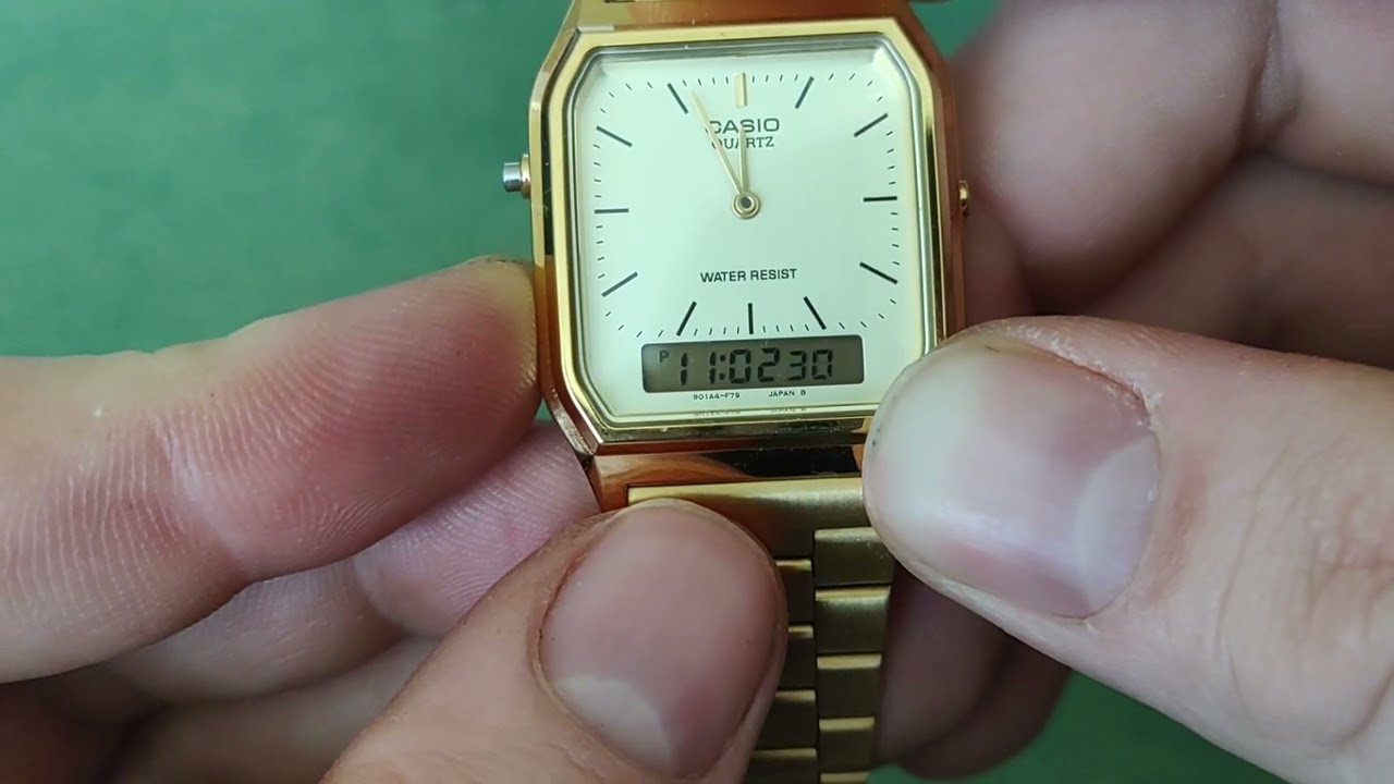 Как установить время на часах Casio AQ-230