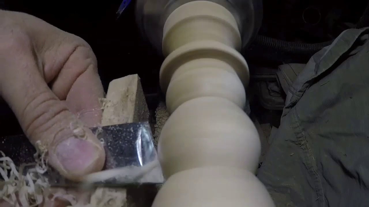 Snowman made on a wood lathe in my rudimentary technique