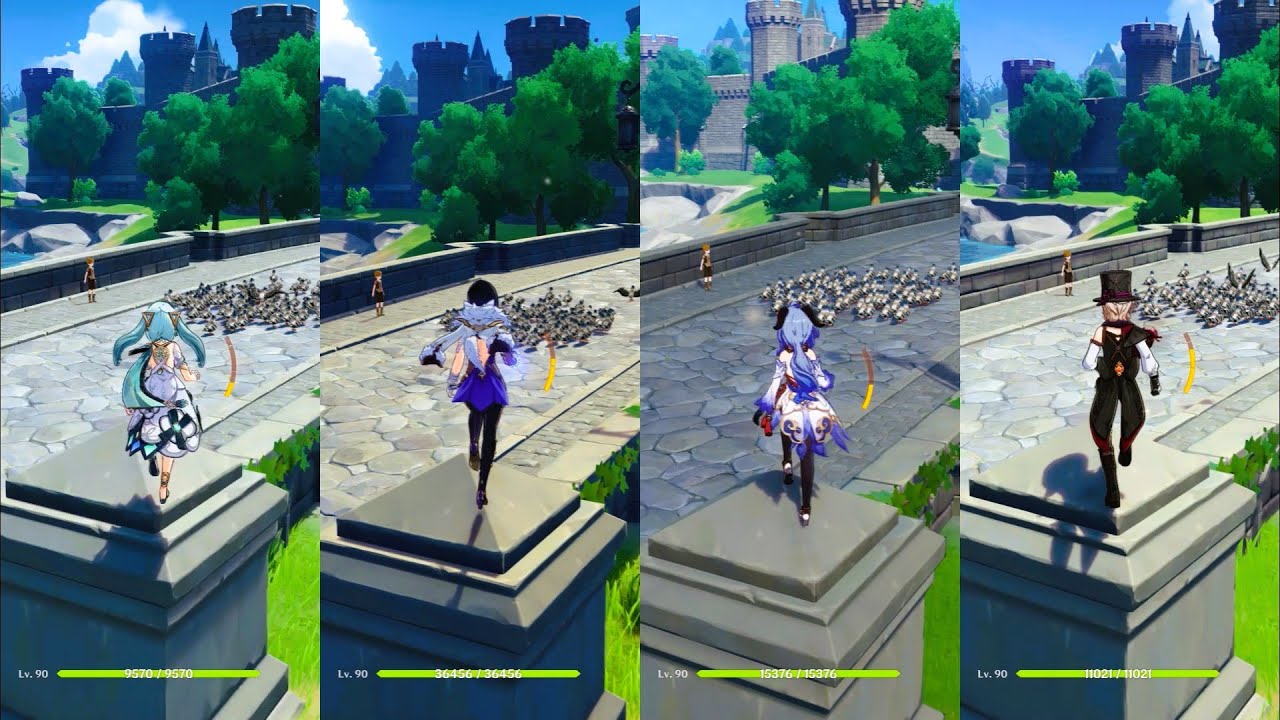 Lyney vs Ganyu vs Yelan vs Faruzan - Shooting Comparison