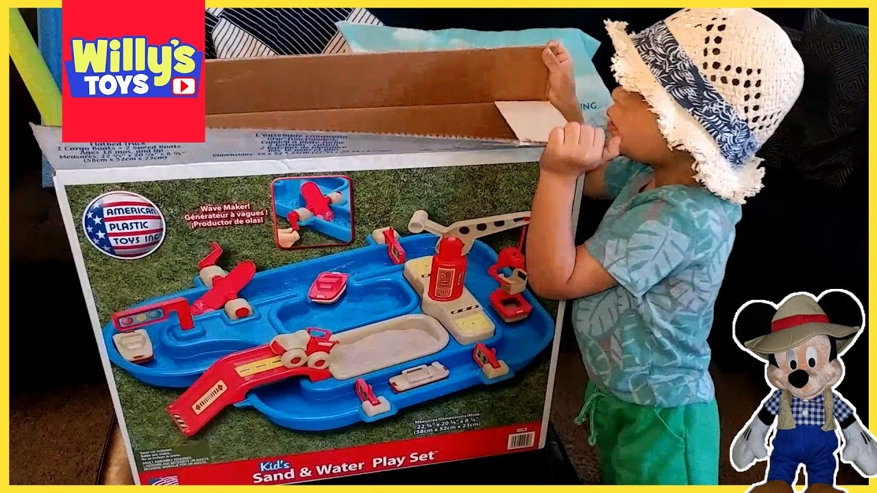 American Plastic Kid's Sand and Water Play Set Table TOY REVIEW - Willy's Toys Throwback