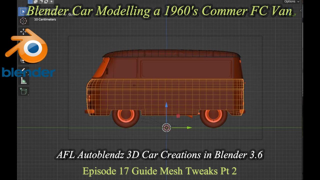 Blender Car Modeling Tutorial of a 1960's Commer FC Van Ep 17 Guide Mesh Tweaks Pt 2 #blender