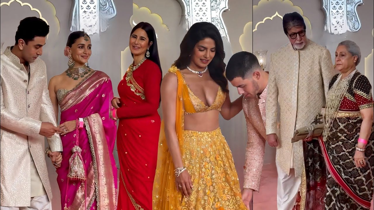 Bollywood Cutest Couple Entry At Anant Ambani Radhika Merchant Royal Wedding