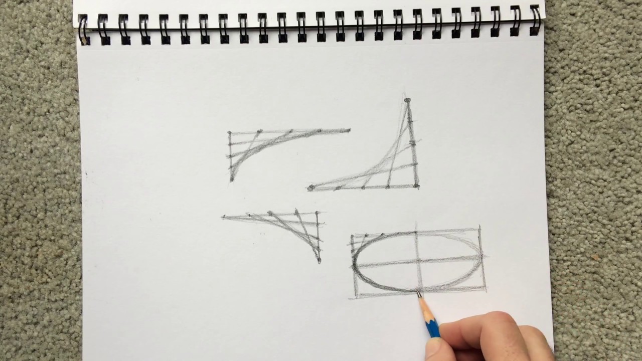 Perspective Drawing - Warm Ups - straight lines and ellipse arcs