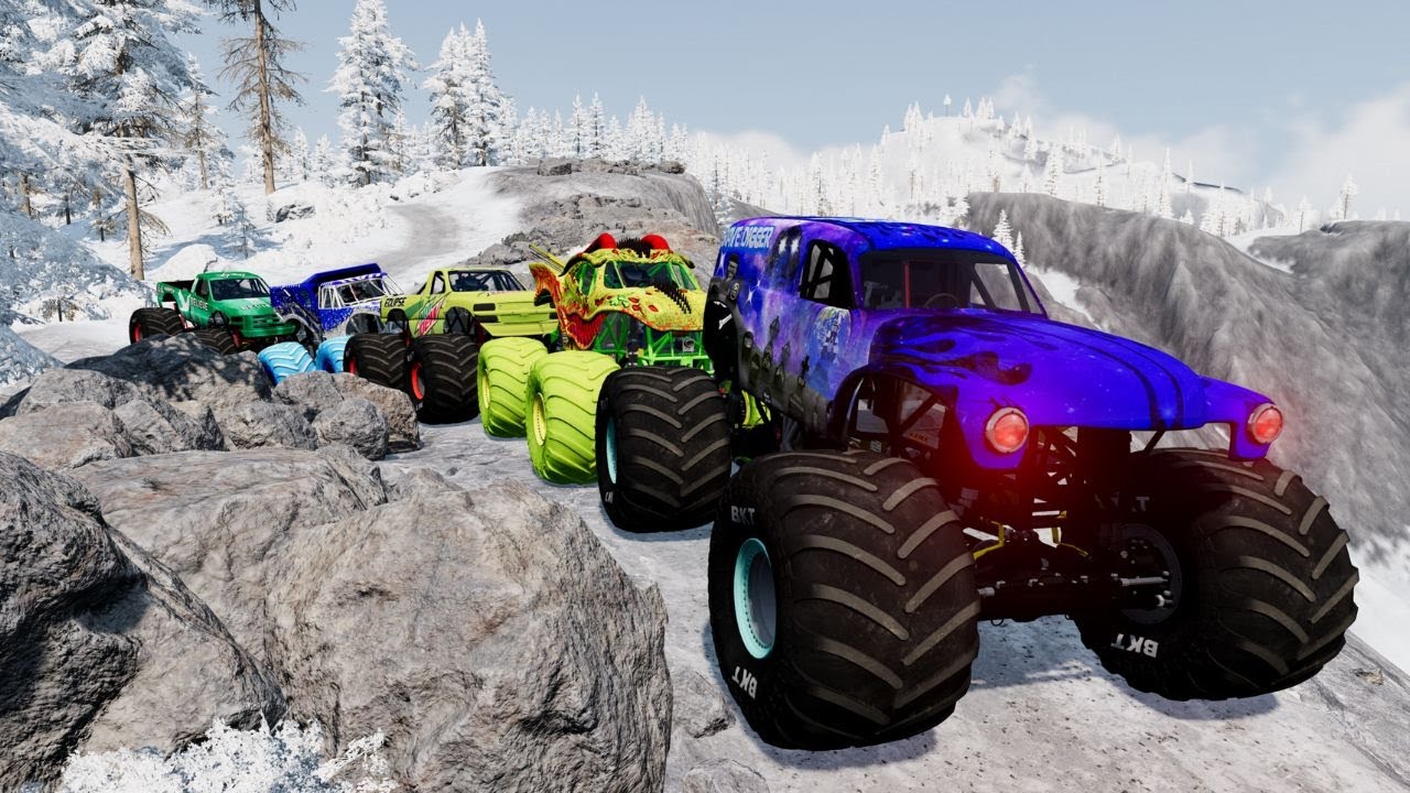 Epic High Speed Monster Truck Jumps & Crashes #73 BeamNG.Drive