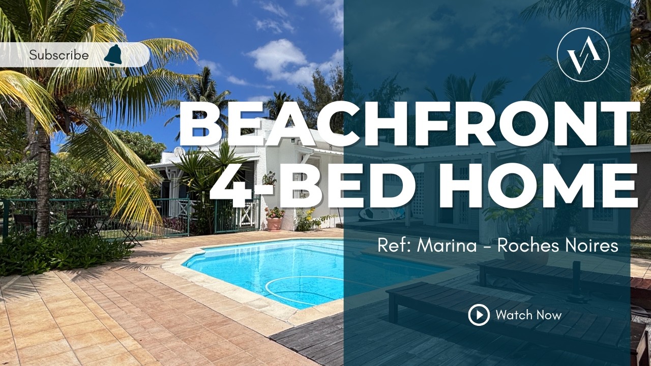 Roches Noires - Beachfront 4-bedroom home with swimming pool