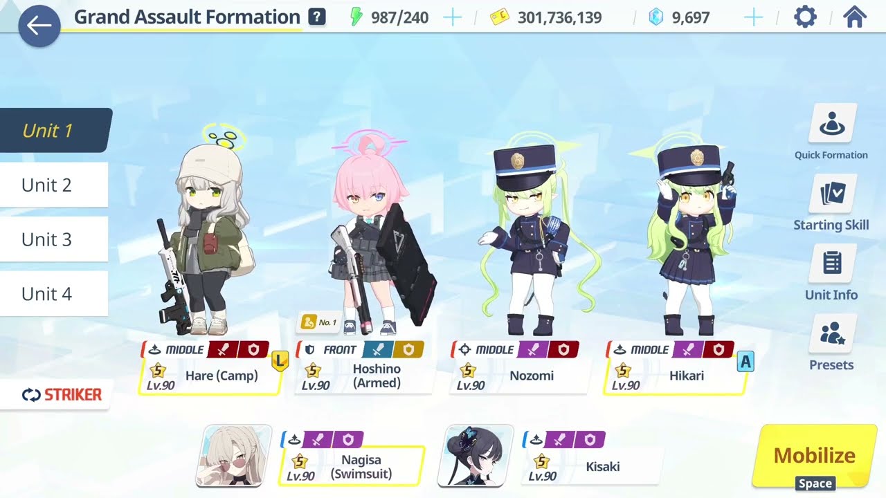 (Blue Archive) Global Grand Assault ShiroKuro Indoor Purple 1 Team Torment - Score 40,001,120