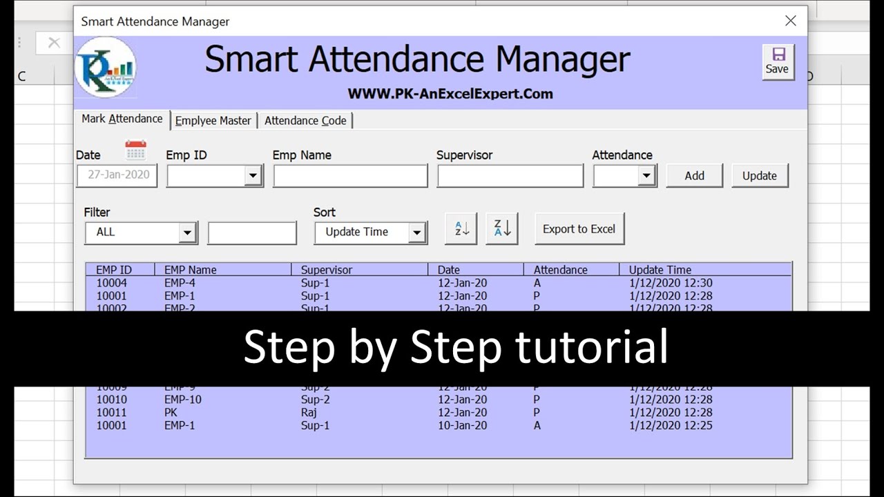 Smart Attendance Manager in Excel VBA
