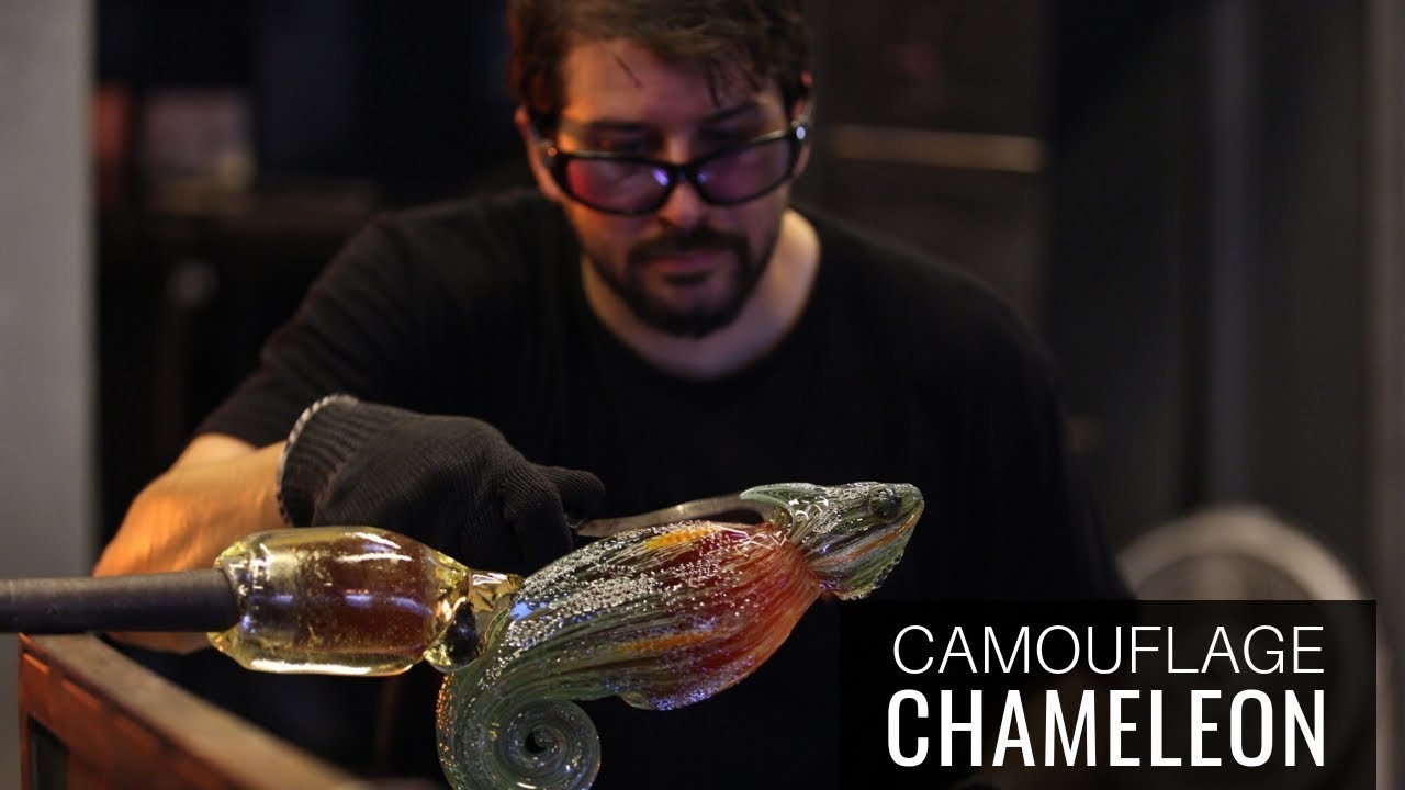 Glassblowing: CAMOUFLAGE CHAMELEON