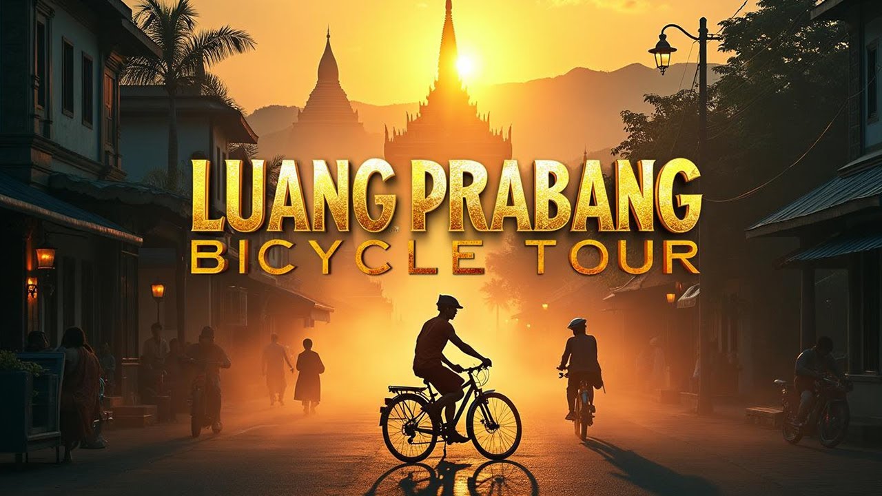 Luang Prabang Laos Tour on Bicycle Travel 4k