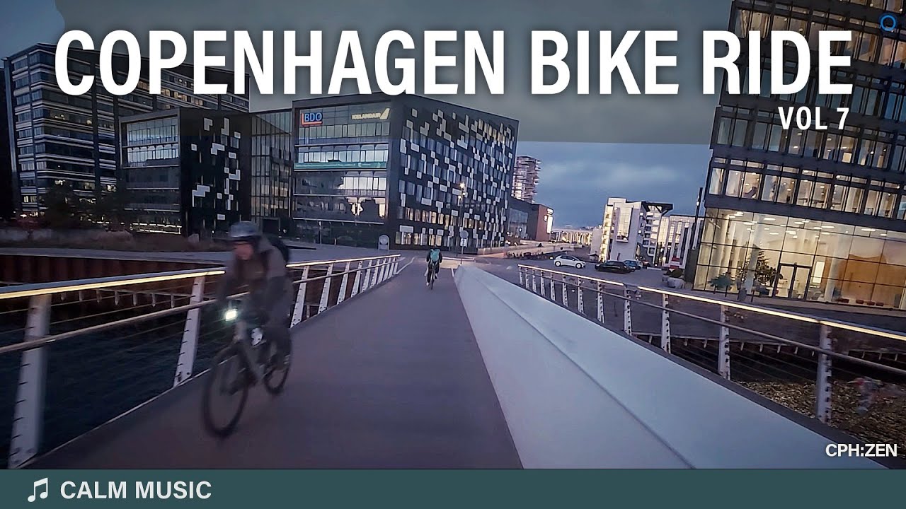 Copenhagen Morning Bike Ride POV with Calm Music | ASMR 4K