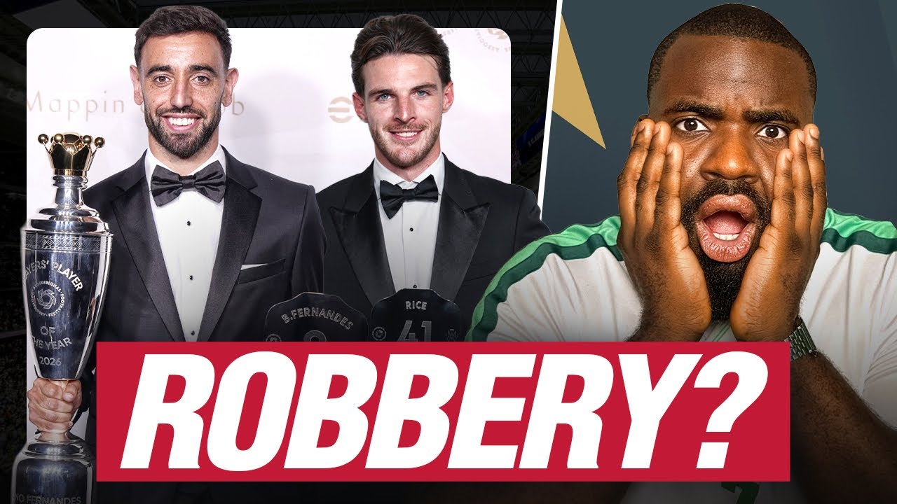 Bruno Fernandes wygrywa z Rice'em nagrodę Piłkarza Roku PFA. Rozb&oacute;j w biały dzień?😳