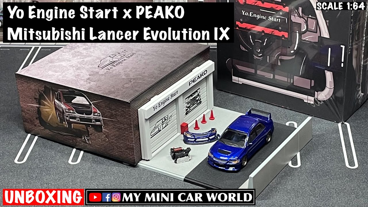 【MY MINI CAR WORLD】UNBOXING Yo Engine Start x PEAKO 1/64 Mitsubishi Lancer Evolution IX