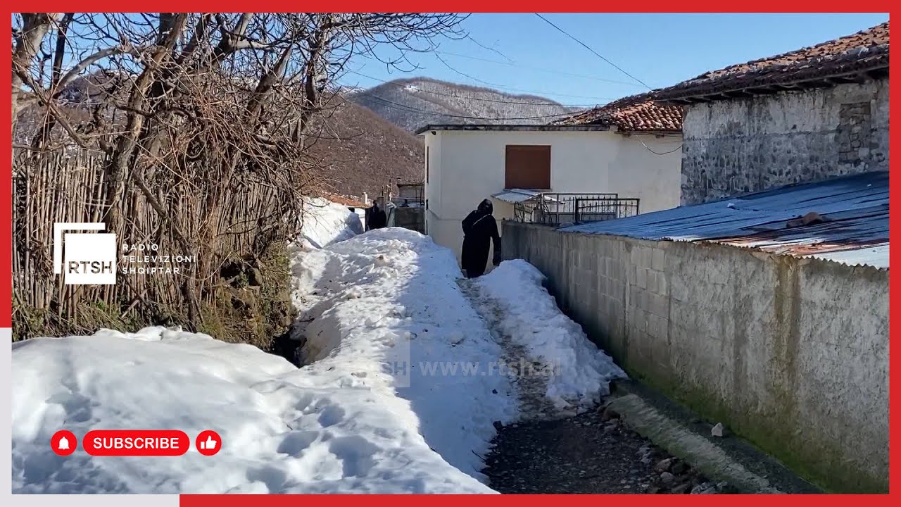 Në Labinot-Mal, vështirësi për shkak të borës - Rrugët e fshatit pastrohen nga vetë banorët