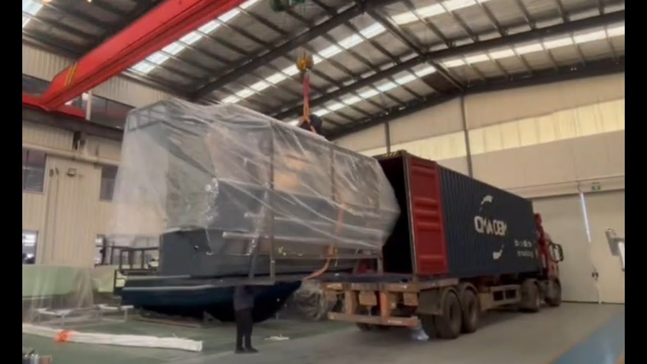 E750| HOW TO SHIPPING 7.5M SIZE BOAT ENTER 40HQ CONTAINER?? #aluminumboats #speedboat #boattrip