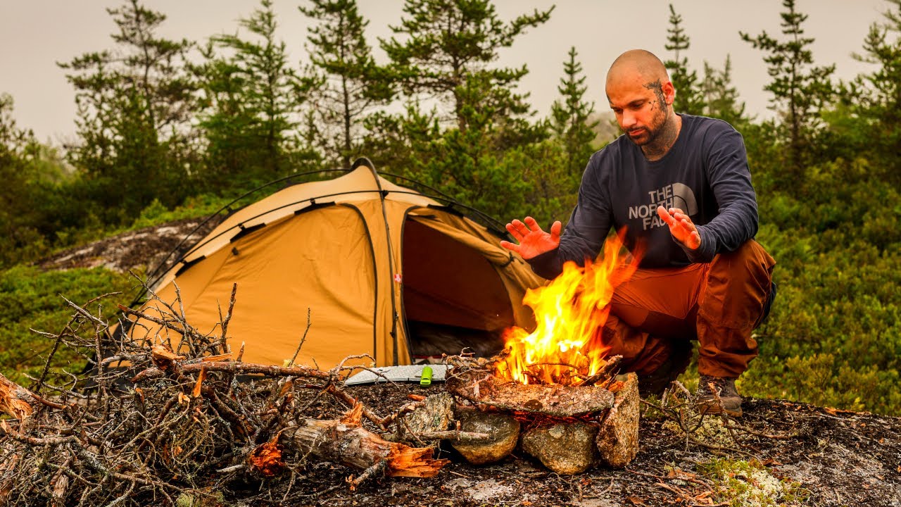 Camping With Thunderstorm And Heavy Rain Approaching - Part 1