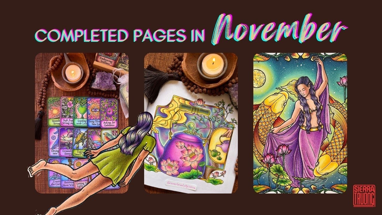 Completed Colouring pages November 2025 | News on my books | Colouring with Ohuhu markers & pencils