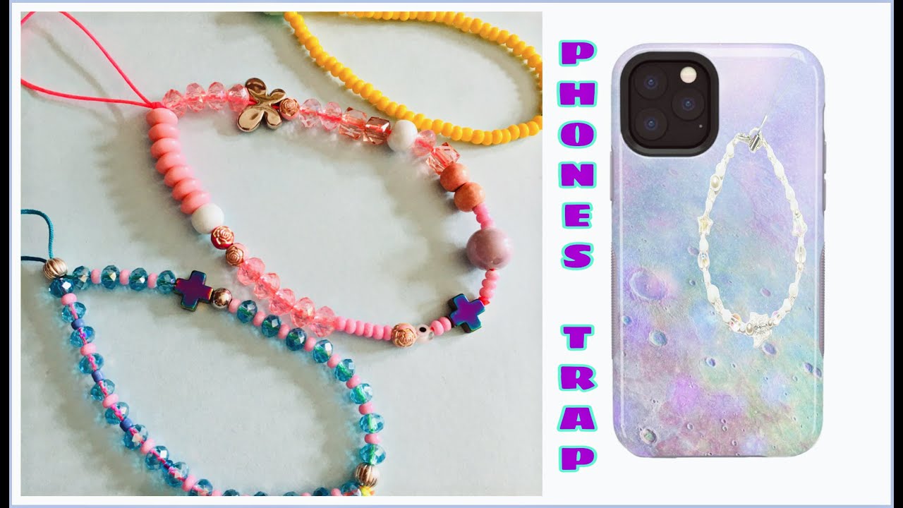 Como hacer colgante para celular/ DIY PHONE STRAP 📱💜