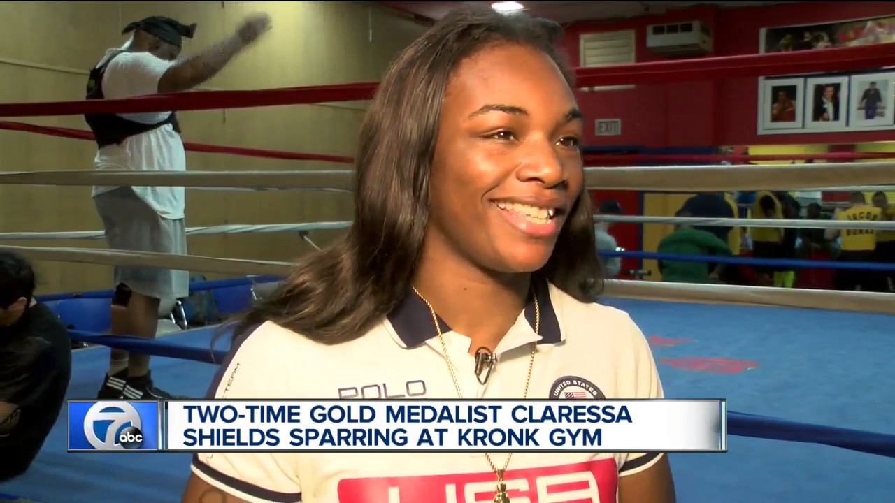 Two time gold medalist Claressa Shields sparring at Kronk Gym