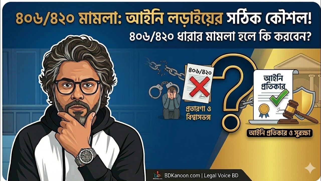 406/420 ধারার মামলা কি? এই মামলায় আসামী হলে কি করবেন?