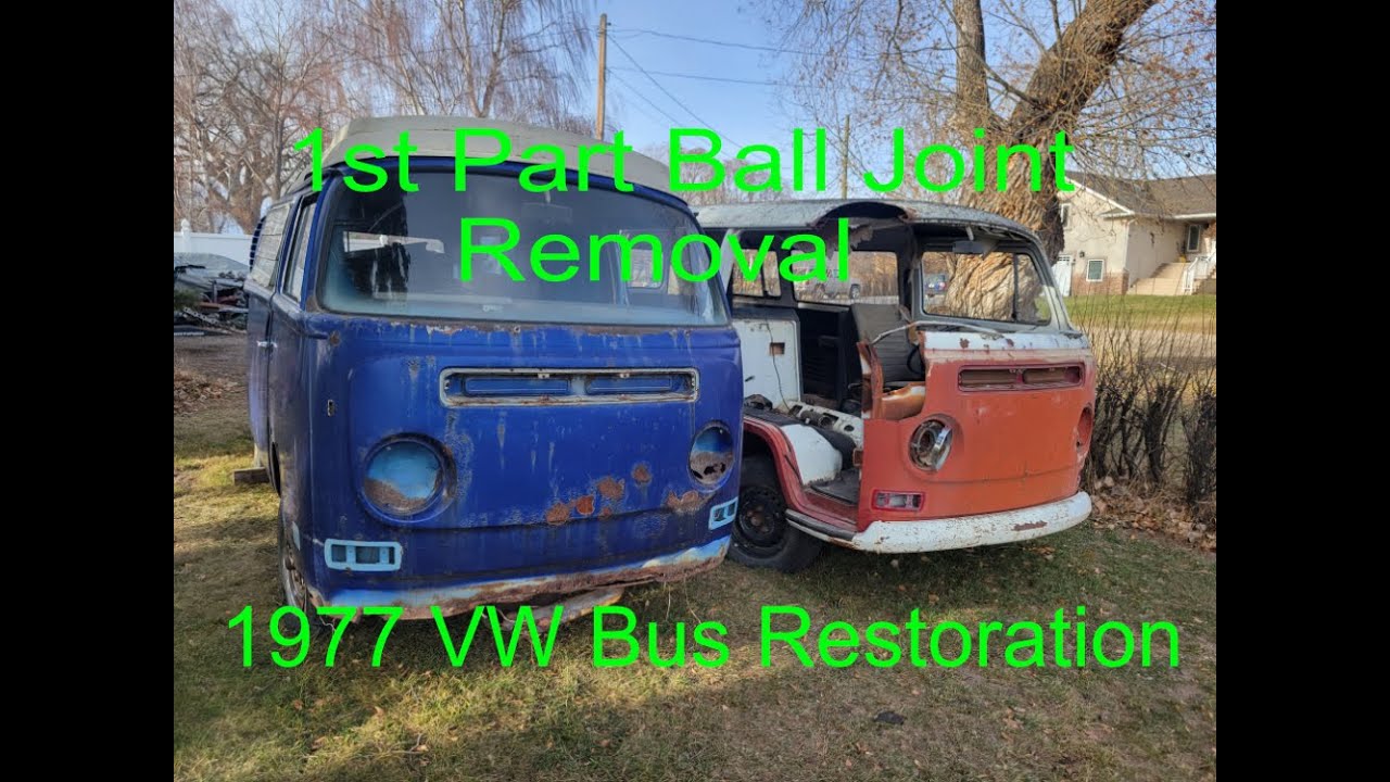 1977 VW Bus, Camper. 1st Part of removing the Front Suspension Ball Joints.