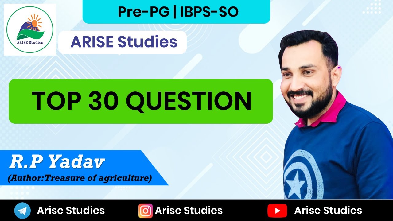 MOST IMPORTANT TOP-30 question forestry || Pre-PG Classes  | IBPS-SO classes || BY RP YADAV ||