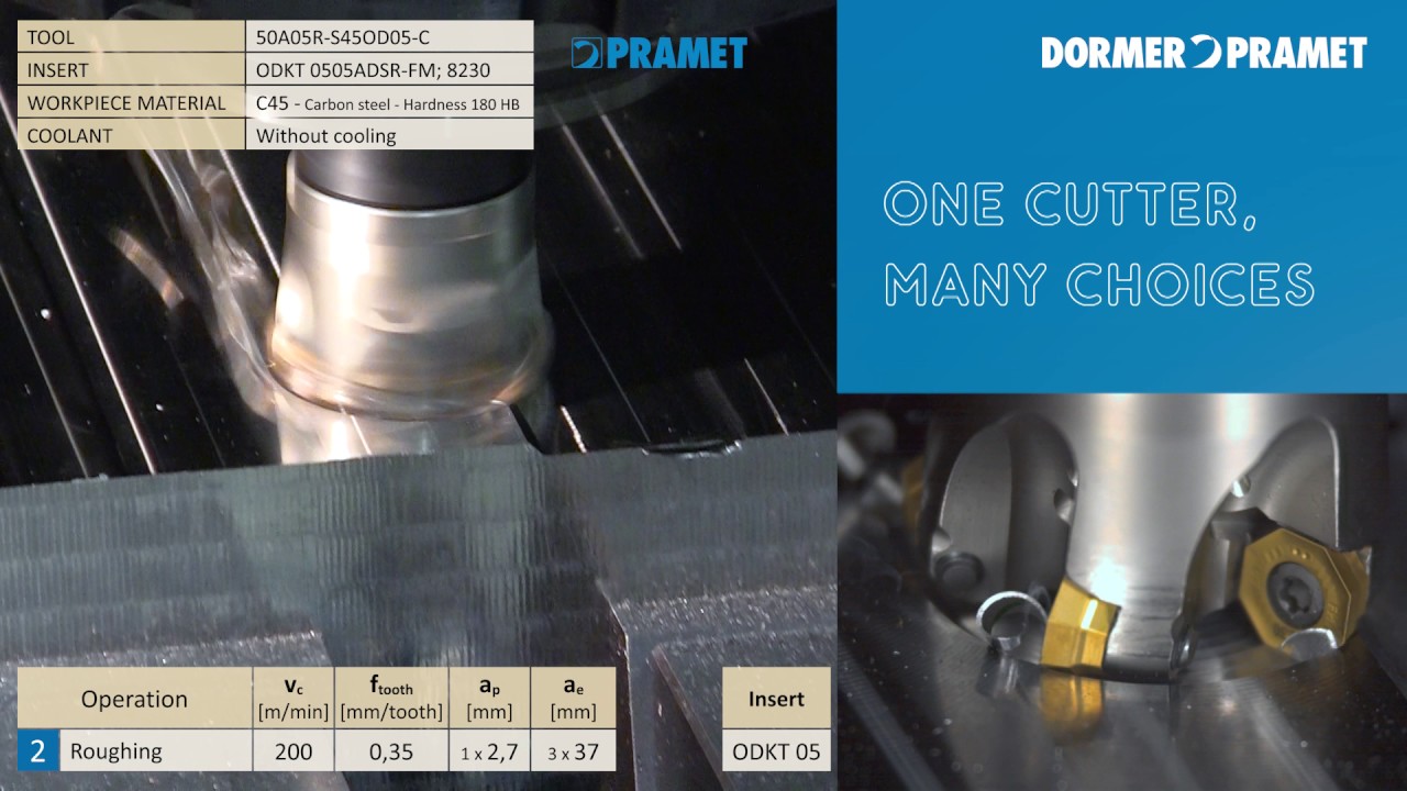 Pramet SOD05 universal milling cutters and inserts