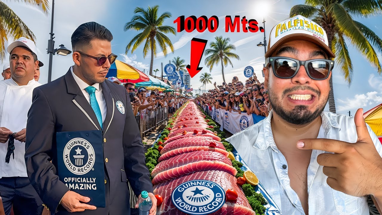 Asi se preparó el SASHIMI más LARGO del Mundo‼️😳 // Mazatlán Sinaloa rompe RECORD GUINNESS🙌
