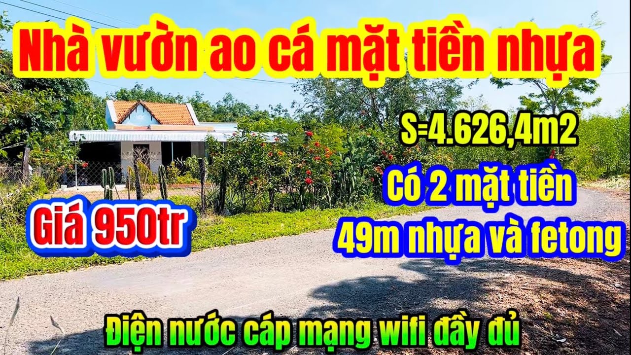 608🌹Nhà vườn 2 mặt tiền nhựa và bê tông cáp mạng wifi đầy đủ ngay khu dân cư tiện ích