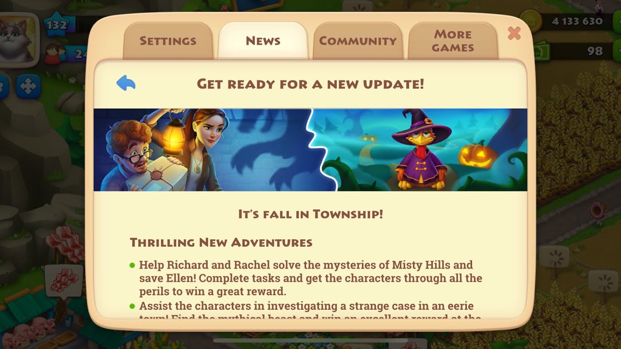 Township new update and misty hills event