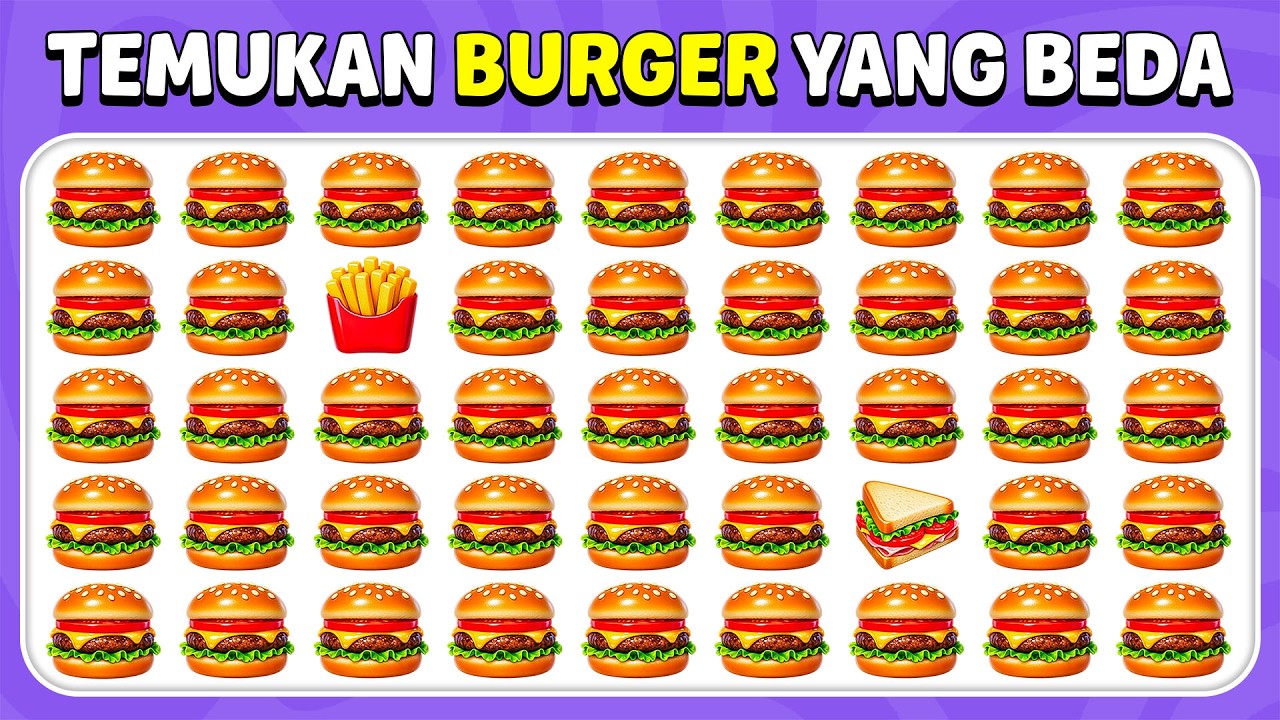 Temukan Emoji Yang Beda - Tantangan Fast Food Ultimate 🍟🍔 | 40 Pertanyaan Rumit | Kuis Lebah