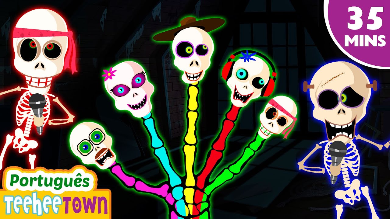 [4K] Família de Dedos de Esqueletos💀| Rimas infantis assustadoras | Casa Teehee