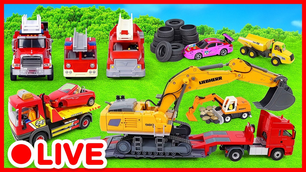 🔴 LIVE! La pelleteuse et le camion partent en mission ! Dessin animé jouets pour enfants | Kidibli