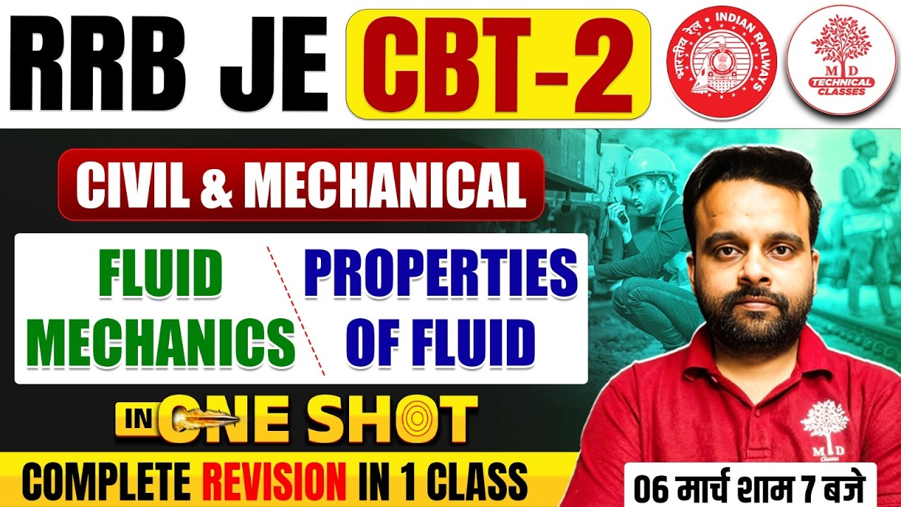 RRB JE Civil Engineering 2025 | RRB JE Civil Engineering Classes | Fluid Mechanics Civil Engineering
